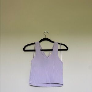 Altar'd State Lilac Ribbed V-Neck Tank Top